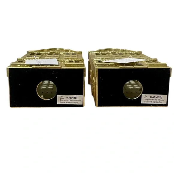 Wondershop Metallic Gold House Christmas Village Building - Set of 2 - Picture 5 of 9